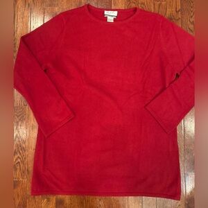 Vintage Red Sweater Cashmere Merino Wool Angora Blend Women’s Large 90s Holiday